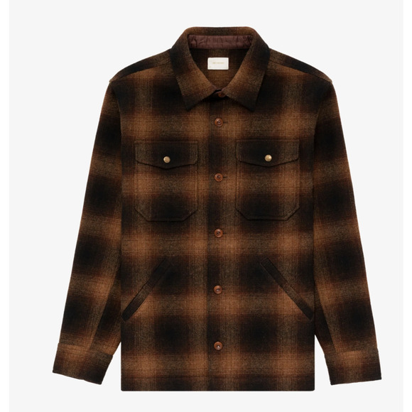 Aime Leon Dore Wool Overshirt Brown Plaid Shirt size SMALL - Picture 1 of 5